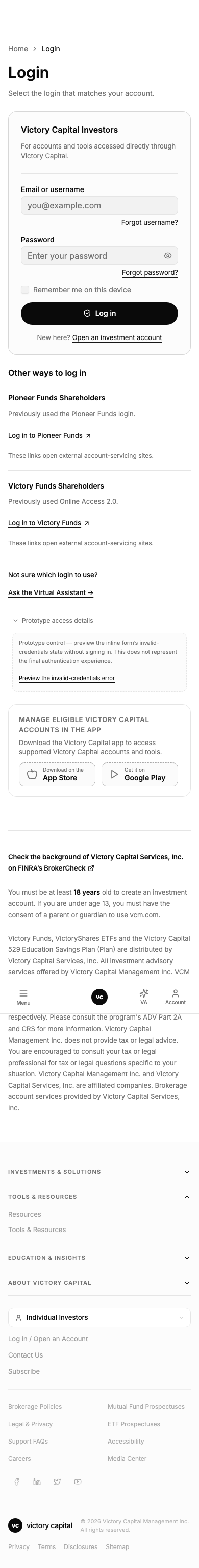 Screenshot: Login Gateway Expanded Tools And Resources