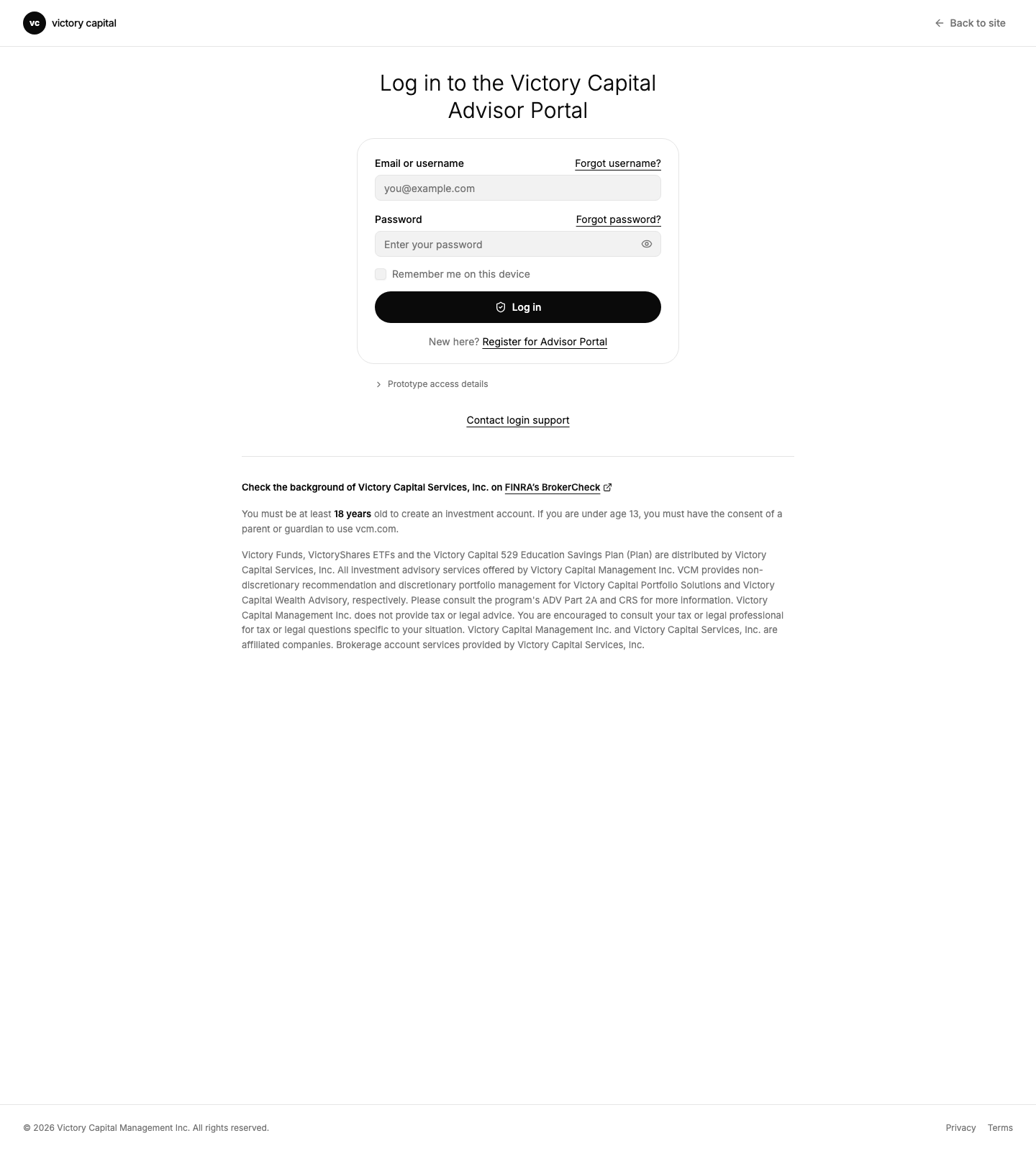 Screenshot: Value Add Post Login