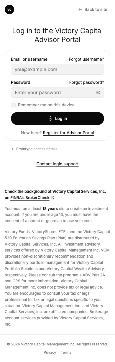 Screenshot: Value Add Post Login